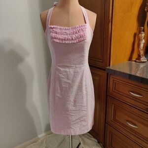 Lilly Pulitzer halter seersucker petal bust mini dress 4